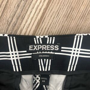 Express Black & White Plaid Skinny Pants